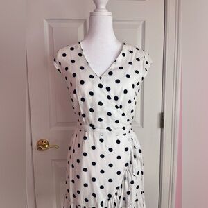 J Crew Black and White Polkadot Dress